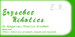 erzsebet miholics business card